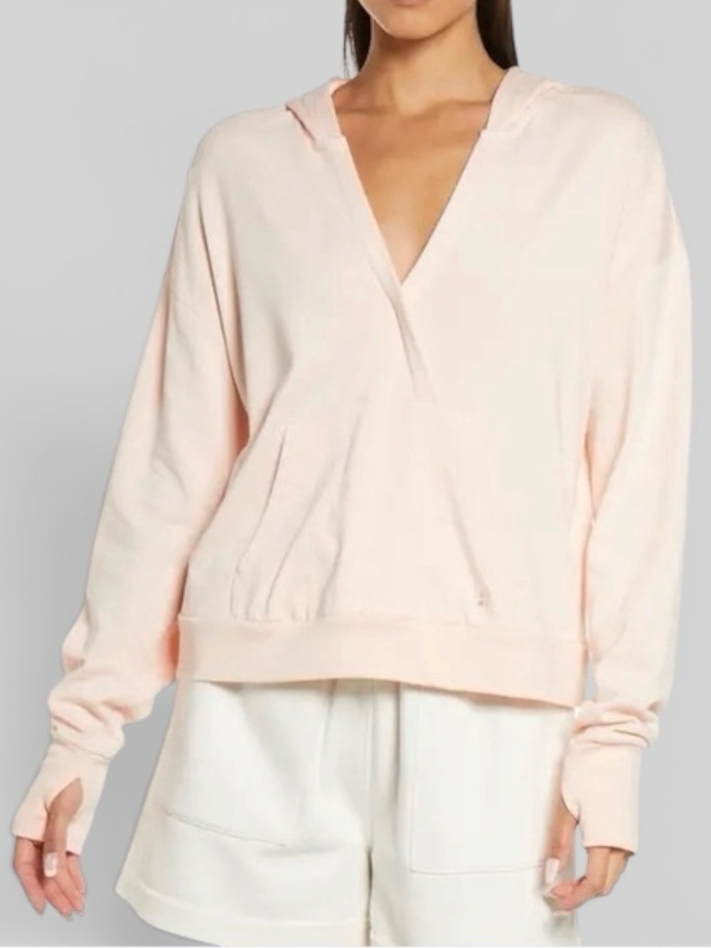 Sweaty Betty After Class Relaxed Hoodie Cropped Thumbholes Pink Large